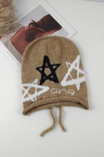 one pc stylish new 3 colors pentagram pattern knitted beanie 56-58cm