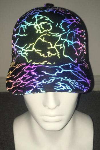 one pc stylish hip-hop lightning graphic reflective adjustable baseball cap 58cm