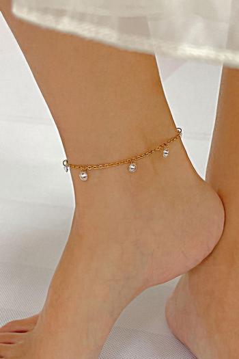 one pc stylish new rhinestone decor stainless steel anklet(mixed length)