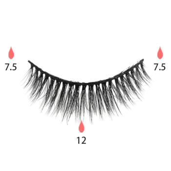 three pair with magnetic eye lasting magnetic fake eyelashes with box#1(length:32mm)