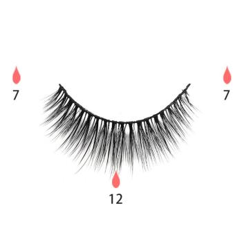 three pair with magnetic eye lasting magnetic fake eyelashes with box#8(length:32mm)