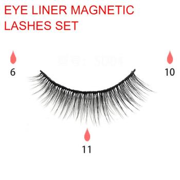 three pair with magnetic eyeliner magnetic fake eyelashes set with box#1