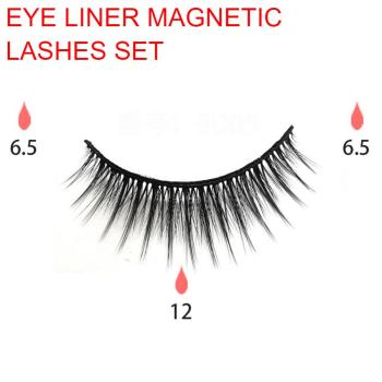 three pair with magnetic eyeliner magnetic fake eyelashes set with box#2