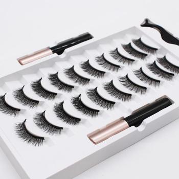 ten pair with magnetic eye lasting magnetic fake eyelashes with box#1(mixed length)