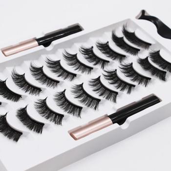 ten pair with magnetic eye lasting magnetic fake eyelashes with box#2(mixed length)