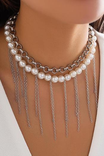 one pc retro new double-layer pearl chain adjustable necklace(mixed length)