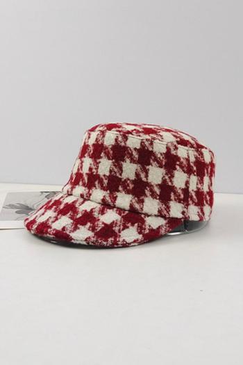 one pc stylish new houndstooth pattern tweed hat 56-58cm