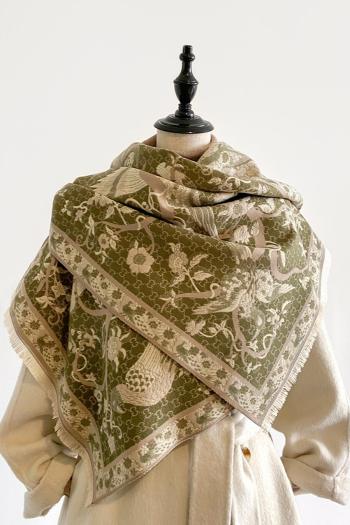 one pc stylish new 5colors bird pattern imitation cashmere warm scarf 65*185cm