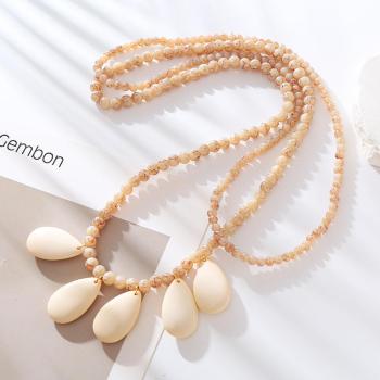 one pc stylish new resin beaded double layer necklace(length:23cm)
