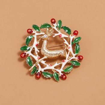 one pc deer wreath shape alloy brooch(width:4.1cm)