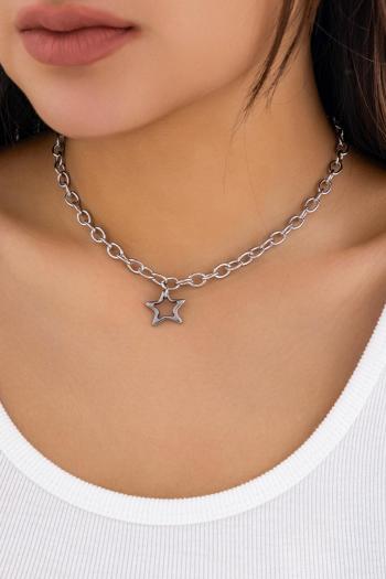 one pc stylish new solid color pentagram pendant adjustable necklace