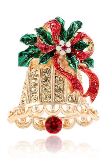 one pc christmas bells rhinestones bow tie alloy brooch(width:3.1cm)