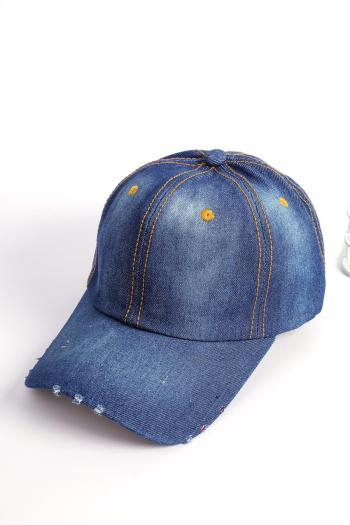 one pc two colors casual denim fabric adjustable baseball cap 58-60cm