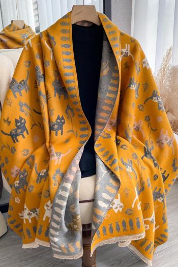 one pc stylish new 5 colors cat pattern imitation cashmere warm scarf 65*185cm