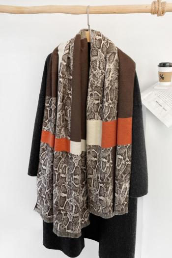 one pc stylish new 4 colors snake pattern imitation cashmere warm scarf 55*190cm