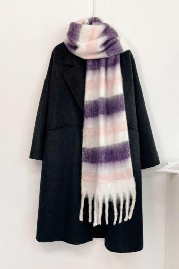one pc stylish new 4 colors contrast color stripe warm scarf 40*210cm