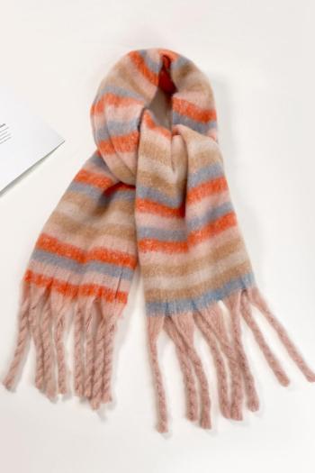 one pc stylish new 6 colors contrast color stripe warm scarf 40*230cm