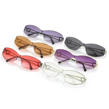 one pc stylish new 6 colors metal heart frame uv protection sunglasses