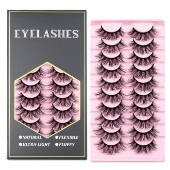 ten pair new stylish synthetic cross curly false eyelashes#8(length:35mm)