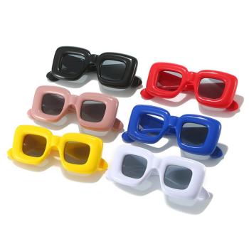 one pc stylish new 7 colors uv protection square plastic frame sunglasses
