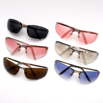 one pc stylish new 6 colors frameless pentagram decor uv protection sunglasses