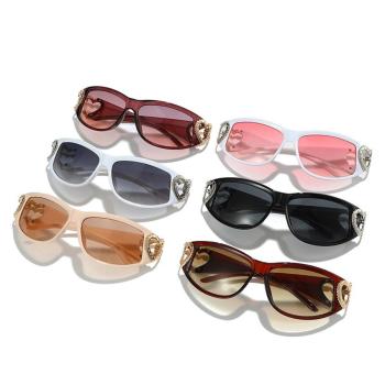 one pc stylish 6 colors big plastic frame heart hollow uv protection sunglasses