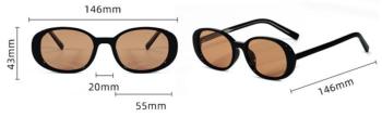 One pc stylish new 7 colors small oval plastic frame uv protection sunglasses