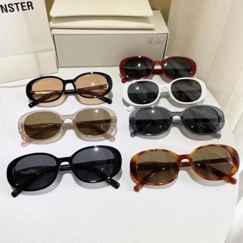 One pc stylish new 7 colors small oval plastic frame uv protection sunglasses