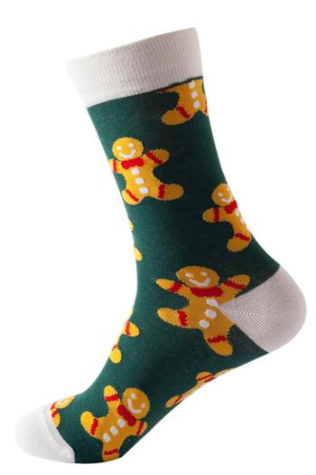 one pair stylish christmas snowman crew socks