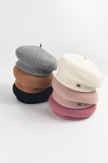 one pc stylish new 6 colors metal letter labeling decor beret 55-59cm