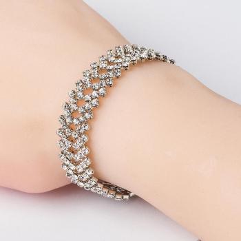 one pc stylish new rhinestone decor alloy bracelet(length:19.1cm)