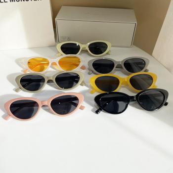 one pc stylish new 7 colors small cat eye plastic frame uv protection sunglasses