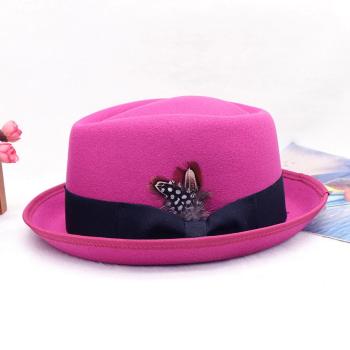 one pc stylish new 11 colors feather bow decor top hat 58-60cm