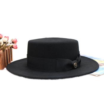 one pc stylish new bow decor wool top hat 55-57cm