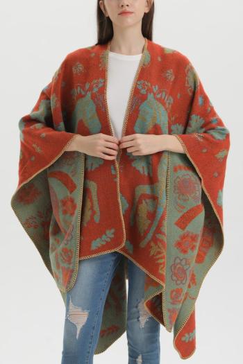 one pc contrast color stylish patterned imitation cashmere warm scarf 130*150cm