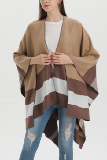 one pc contrast color stylish stripe imitation cashmere warm scarf 130*150cm