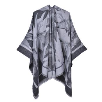 one piece stylish flower jacquard imitation cashmere warm scarf 130*150cm