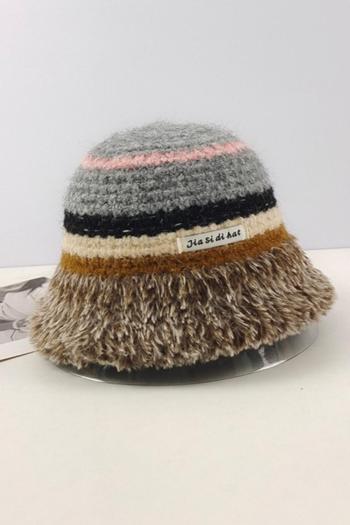 one pc stylish new 3 colors contrast color knitted beanie 56-58cm