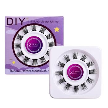new segmented single cluster with glue strip natural simulation eyelashes with box#2