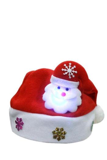 one pc stylish new with battery luminous santa claus decor christmas hat 29*37cm