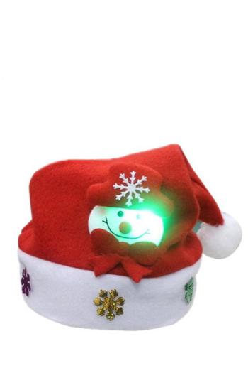 one pc stylish new with battery luminous snowman decor christmas hat 29*37cm