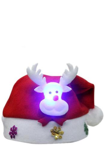 one pc stylish new with battery luminous elk decor christmas hat 29*37cm