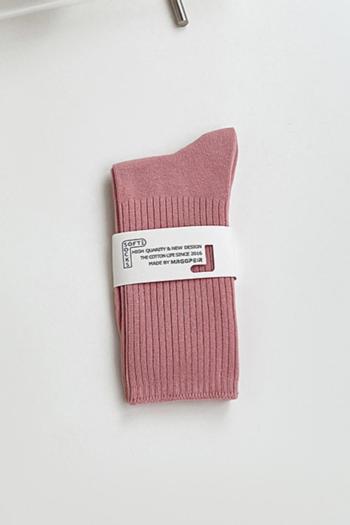 one pair stylish new solid color 6 colors cotton crew socks