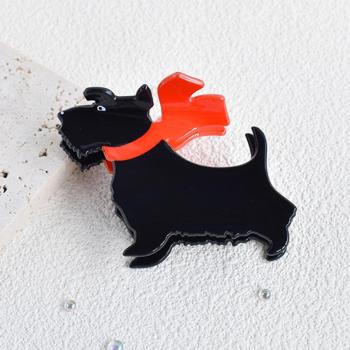 one pc acrylic christmas black dog shape hair clip(length:5.5cm)