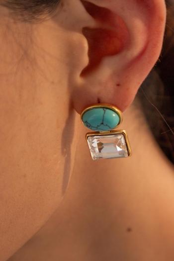 one pair stylish resin stainless earrings(length:2.45cm)