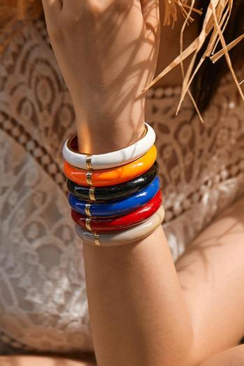 one pc 6 colors solid oil dripping open design alloy bracelet(width:1.33cm)