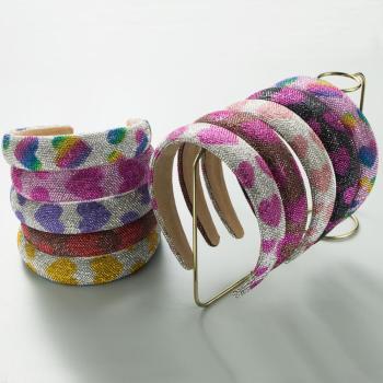 one pc stylish new 10 colors heart pattern rhinestone decor hair hoop(width:3cm)