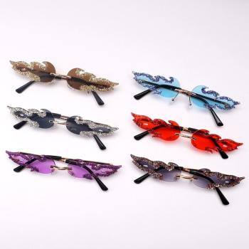 one pc stylish new 6 colors rhinestone fire shape uv protection sunglasses