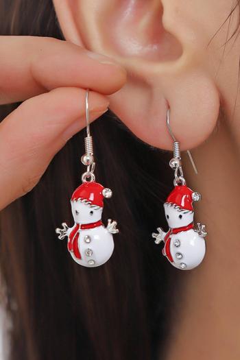 one pair christmas snowman pendant alloy earrings(length:4cm)