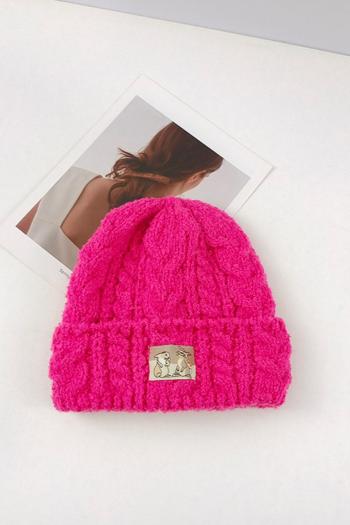 one pc stylish new 10 colors cartoon labeling knitted beanie 56-58cm